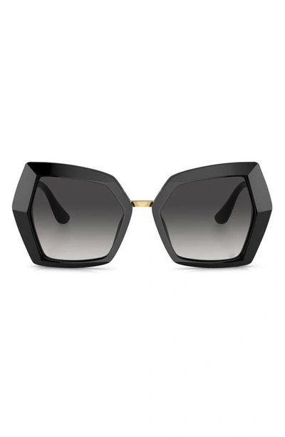 Dolce & Gabbana 54mm Gradient Butterfly Sunglasses In Black