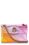 Kurt Geiger Mini Kensington Leather Crossbody Bag In Pink