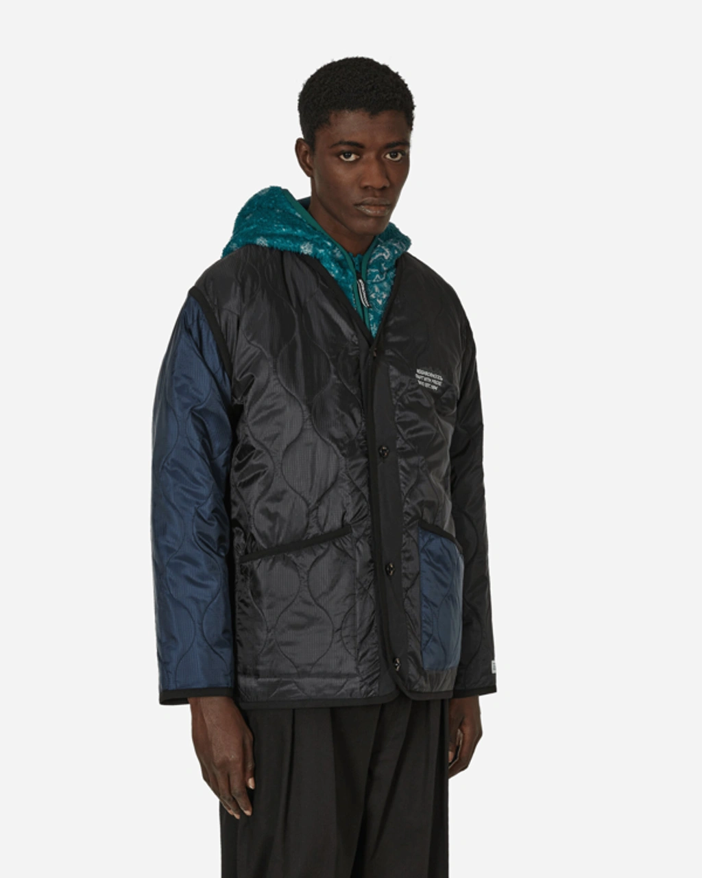 quilting liner real suède jacket/black RESTOCK 】- AUTHENTIC series - quilting liner