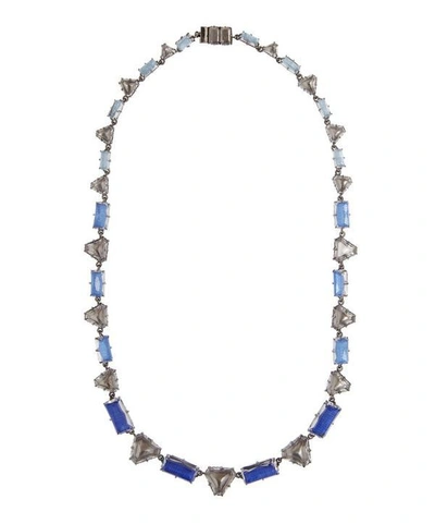 Larkspur & Hawk Caterina Geometric Rivière Necklace In Blue