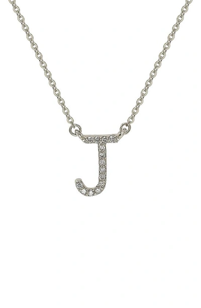 Suzy Levian Diamond Pavé Initial Pendant Necklace In White- J