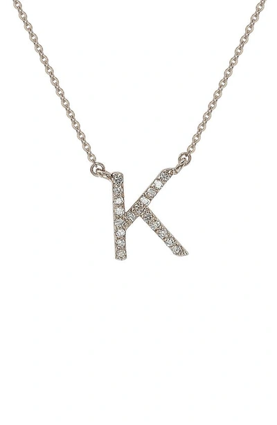 Suzy Levian Diamond Pavé Initial Pendant Necklace In White- K