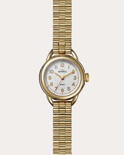 Shinola Women's Runabout 25mm Goldtone Bracelet Watch In Silver