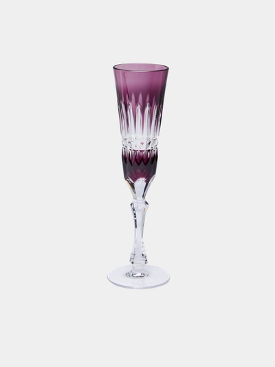 Cristallerie De Montbronn Mélodie Hand-blown Crystal Champagne Flute In Purple