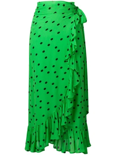 Ganni Georgette Long Skirt - Green