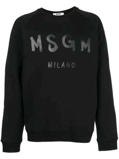 Msgm Logo Sweatshirt In Black