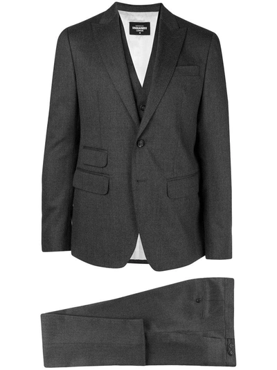 Dsquared2 Slim Fit Three-piece Suit - Grey