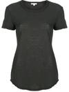 James Perse Shortsleeved Grey Cotton T-shirt In Green