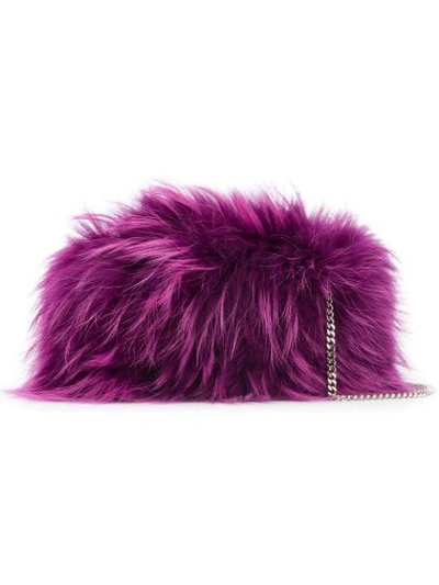 Dsquared2 Raccoon Fur Clutch Bag - Pink