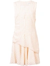 Derek Lam 10 Crosby Sleeveless V-neck Ruched Dress - Neutrals