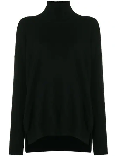 Agnona Mock Neck Sweater - Black