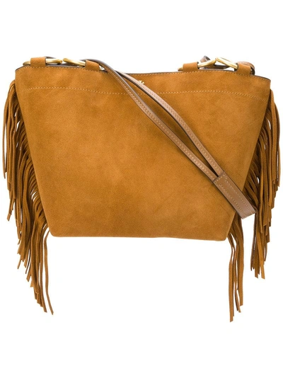 Tory Burch Shoulder Bag "farrah Fringe Small Tote" In Suede Leather Co