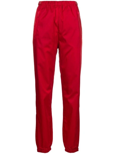 Prada Tapered Track Pants In Red
