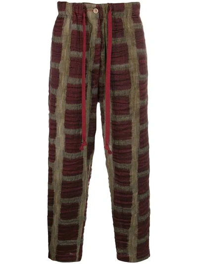 Uma Wang Cropped Tapered Trousers In Brown