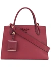 Prada Monochrome Tote Bag In Red