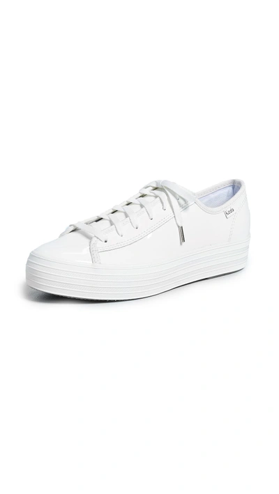 Keds Triple Kick Patent Sneakers In White