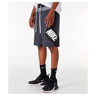 Nike Men's Throwback Basketball Shorts In Grey / Black Size 2x-large 100% Nylon/taffeta