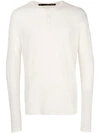 Isabel Benenato Half Button Sweater - White