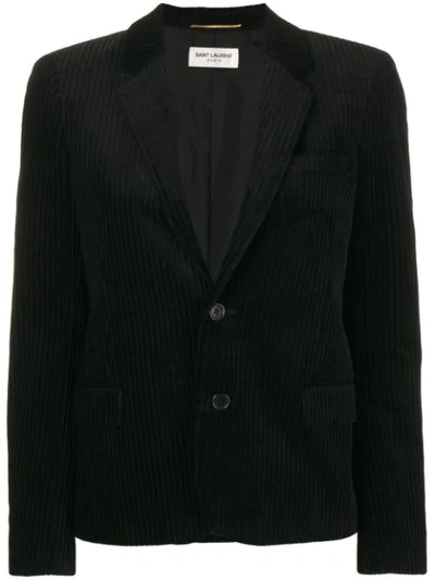 Saint Laurent Velvet Corduroy Jacket In Black