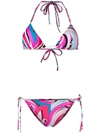 Emilio Pucci Printed Triangle Bikini In Pink