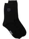 Kenzo Tiger Logo Embroidered Socks - Farfetch In Black