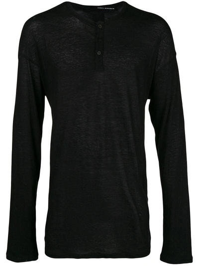 Isabel Benenato Half Button Sweater - Black