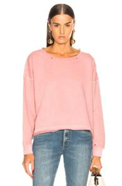 Amo Destroyed Boxy Sweatshirt In Rose Gold In Pink