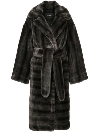 Goen J Oversized Faux-fur Coat In Grey