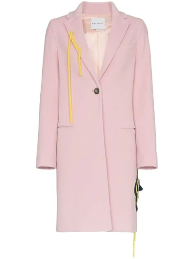 Mira Mikati Hand Embroidered Flower Patch Sb Coat In Pink
