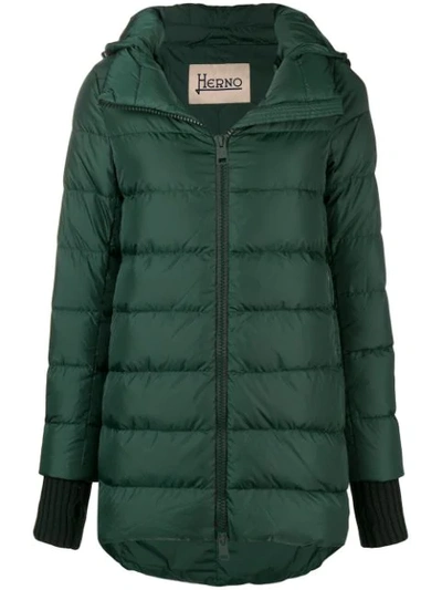 Herno Padded Hooded Jacket - Green In Green