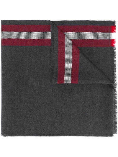 Bally Striped Woven Scarf In Grey
