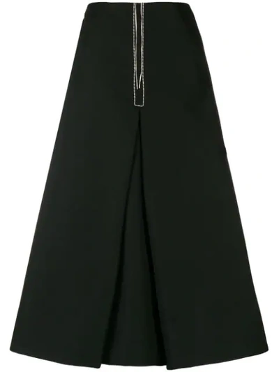 Marni Inverted Pleat Skirt In 00nblack