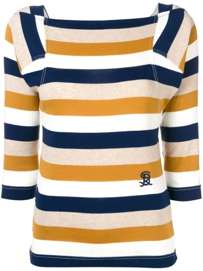 Sonia Rykiel Jersey Striped T-shirt - Neutrals