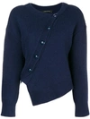 Cedric Charlier Asymmetric Button Sweater In Blue