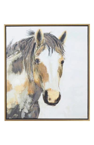 Willow Row Horse Canvas Framed Wall Art In Brown