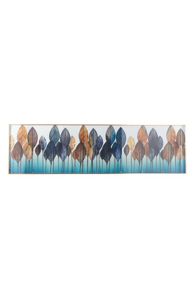 Cosmo By Cosmopolitan Leaf Canvas Framed Wall Art In Blue