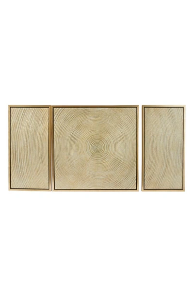 Vivian Lune Home Abstract Canvas Framed Wall Art In Gold