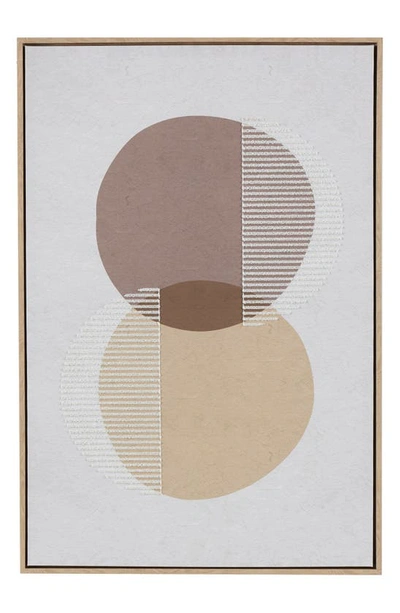 Ginger Birch Studio Brown Abstract Line Circle Wooden Framed Wall Art