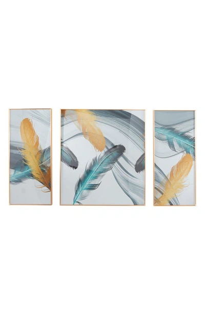 Cosmo By Cosmopolitan Blue Feather Framed Wall Art