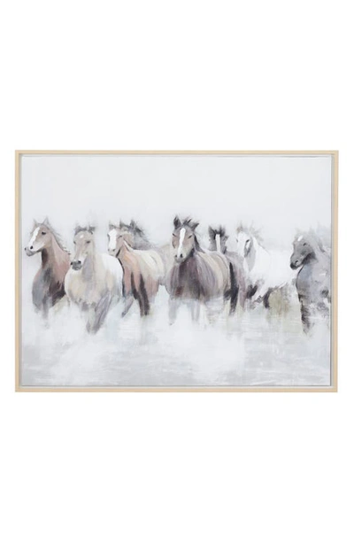 Willow Row Horse Canvas Framed Wall Art In Gray