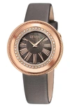 Gevril Gandria Swiss Quartz Diamond Bezel Leather Strap Watch, 36mm In Grey