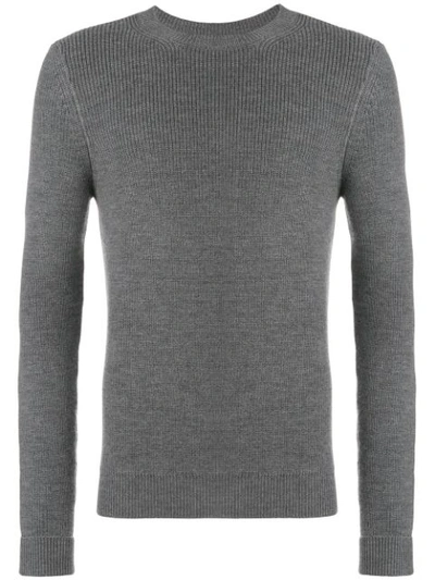 Al Duca D'aosta Rib Knit Fitted Sweater In Grey