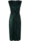 P.a.r.o.s.h . Sequined Knot Waisted Dress - Green