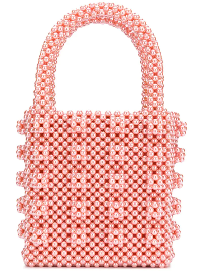 Shrimps Antonia Faux-pearl Embellished Bag In Pink
