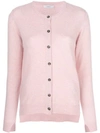 Pringle Of Scotland Classic Fitted Cardigan In Pink