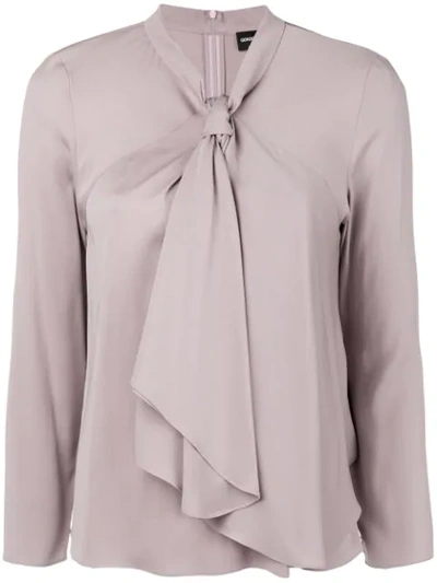 Giorgio Armani Pussy Bow Blouse In Pink