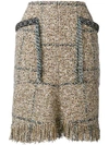 Sonia Rykiel Short Tweed Skirt In Brown