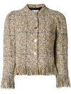 Sonia Rykiel Buttoned Tweed Jacket In Brown