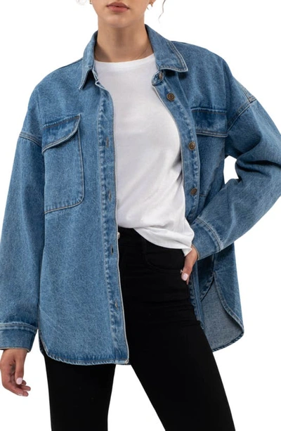 Blu Pepper Cotton Denim Shirt Jacket