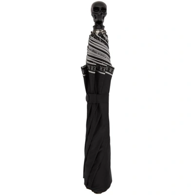 Alexander Mcqueen Black Selvedge Skull Umbrella In 1078blkivry